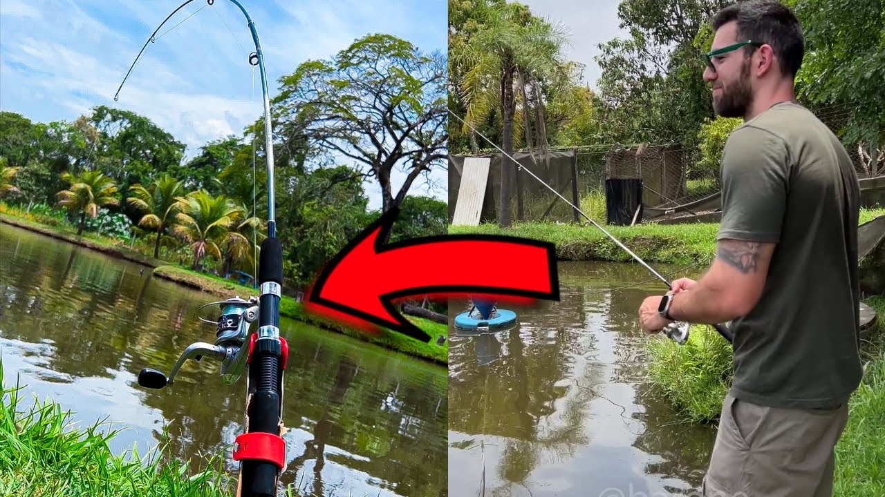 Esse suporte de vara de pesca com pistão de fisga automática é BIZARRO 🎣