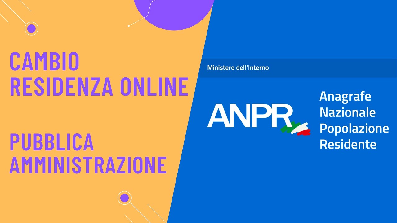 Come cambiare residenza online