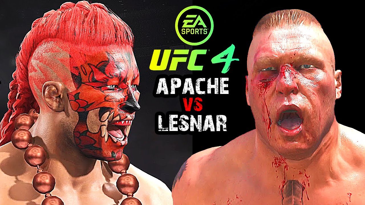 UFC 4: GAMEPLAY | HUGE APACHE vs BROCK LESNAR | STAND & BANG FIGHT | 2020 EA SPORTS New Game Video