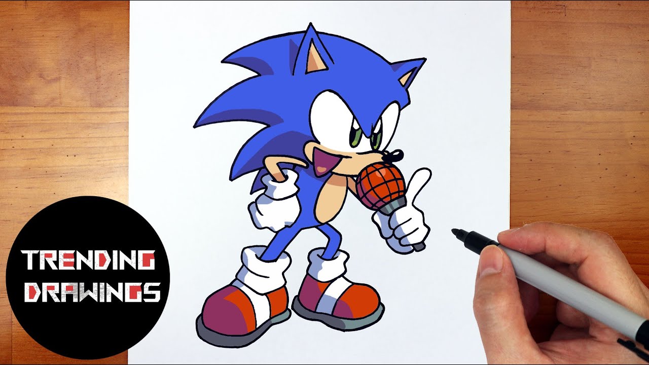 How To Draw FNF MOD Character - Sonic Rush Easy Step by Step