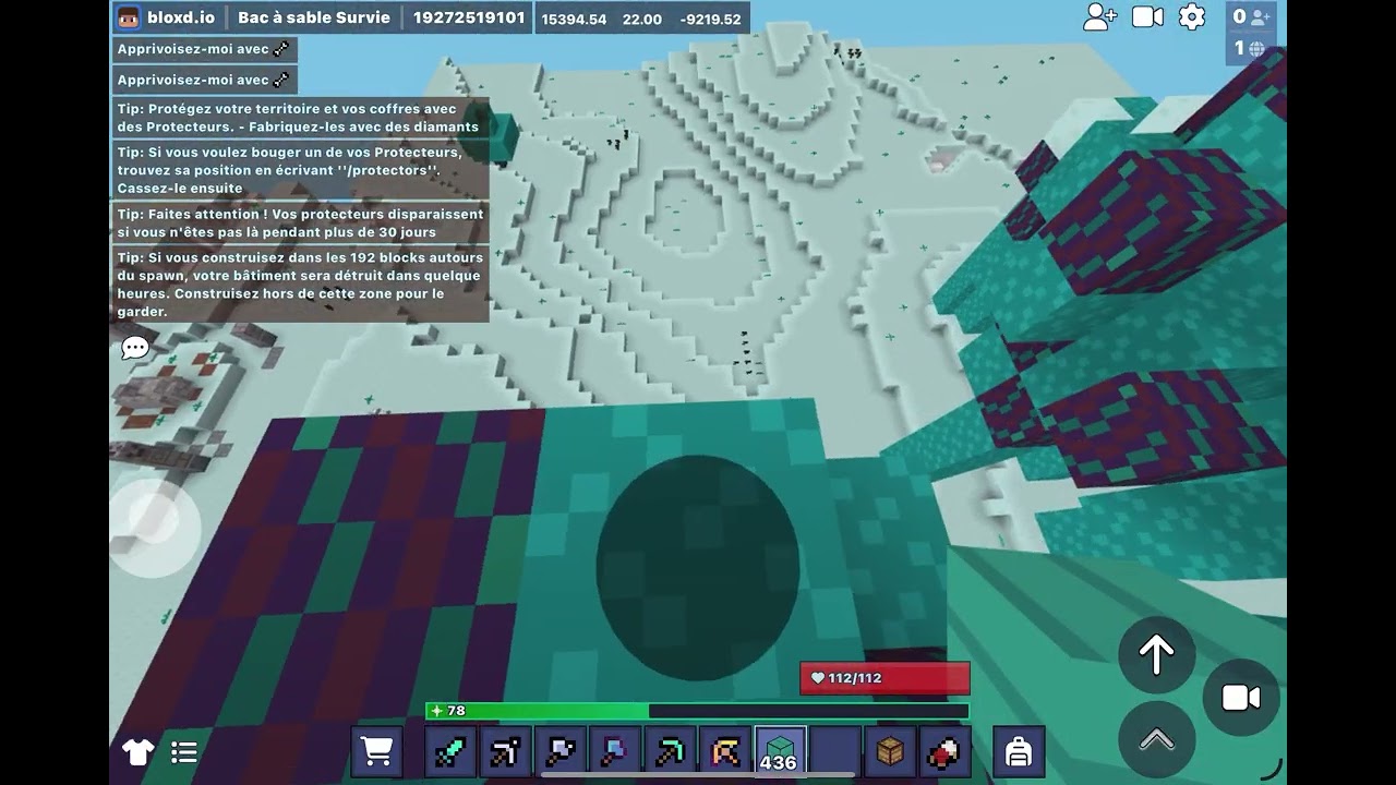 Bloxd.io survival    -Part 3         (Full diamonds enchante)