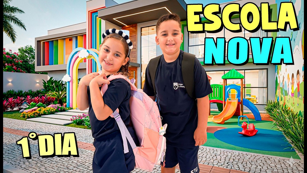 PRIMEIRO DIA DE AULA DOS GÊMEOS NA ESCOLA NOVA!