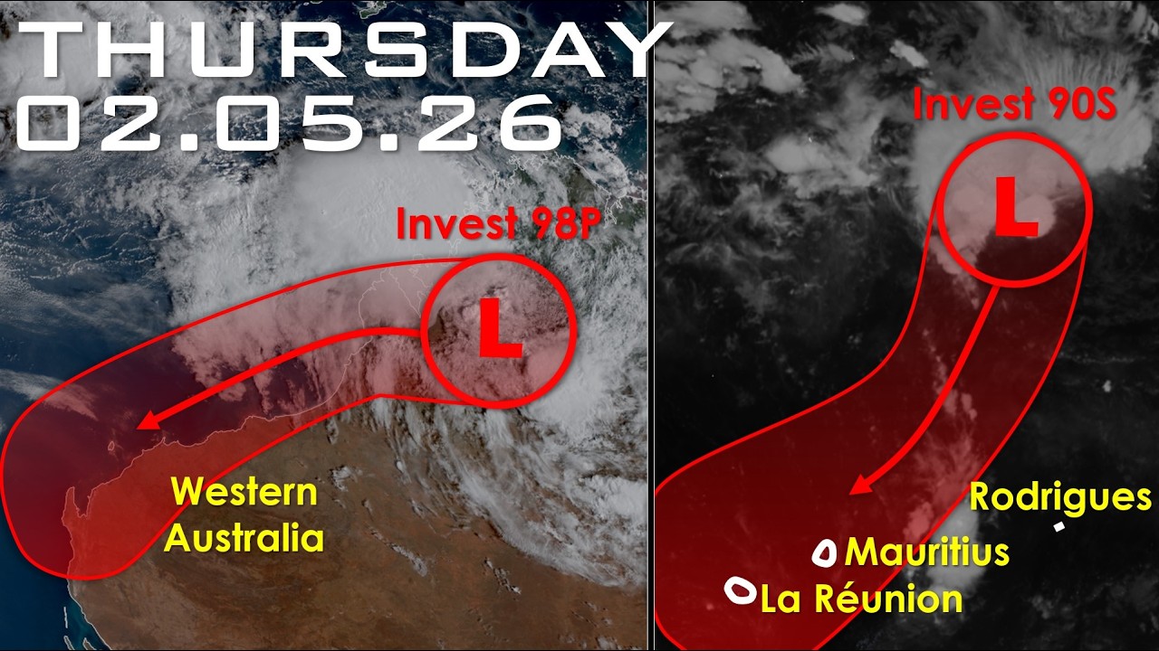 [Thursday] 90S Likely to Intensify Approaching Mauritius and La Reunion; Watching 98P Over Australia
