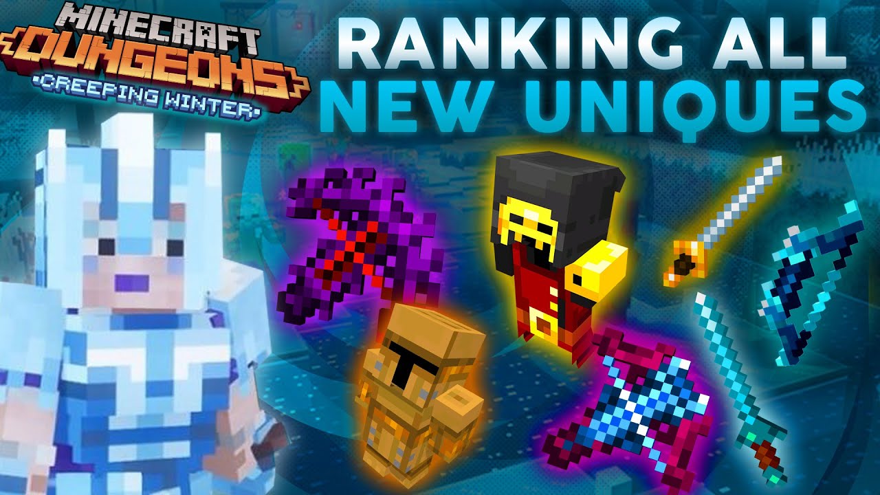 Ranking ALL New Unique Items in Minecraft Dungeons: Creeping Winter DLC From Worst to Best!
