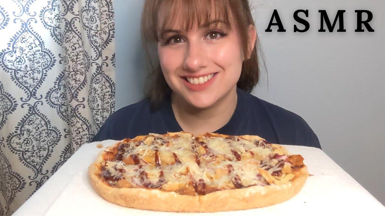 ASMR BBQ CHICKEN PIZZA MUKBANG 먹방 | Crunchy Eating Sounds *No Talking | Ceallen Eats