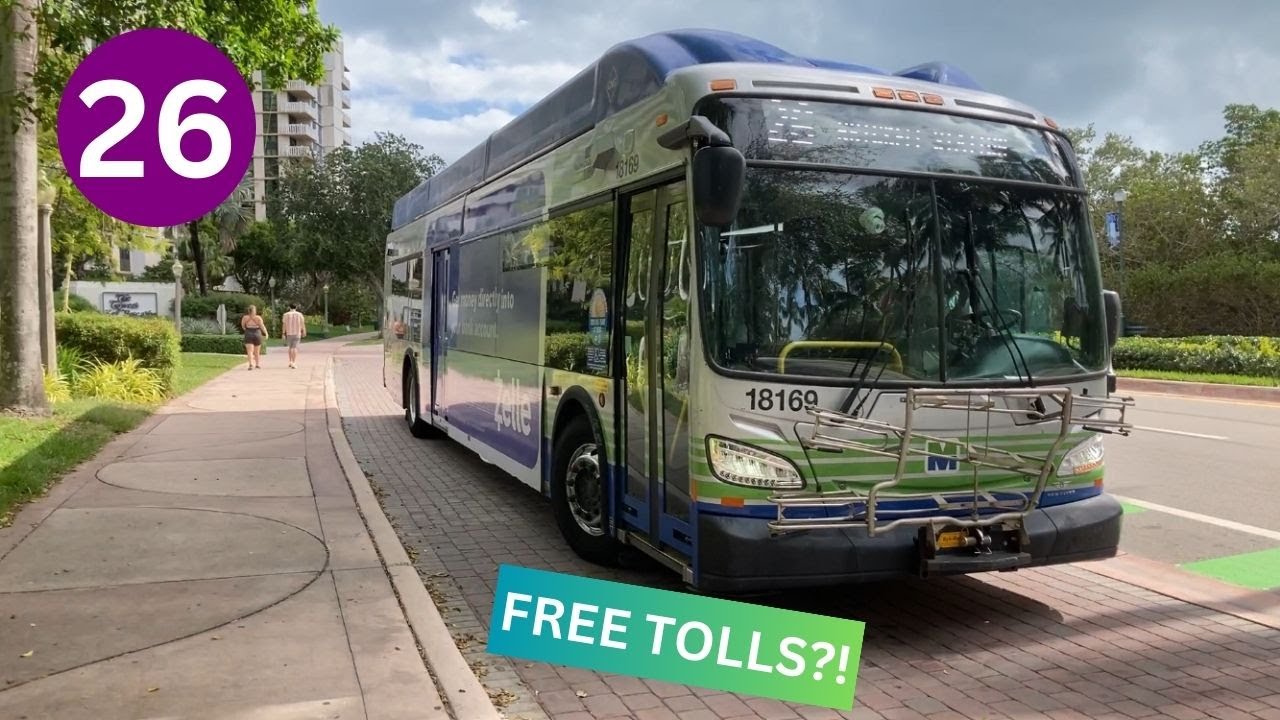 Riding Miami-Dade Transit Metrobus 26, Brickell Station to Crandon Blvd & Arthur Lamb Jr Rd