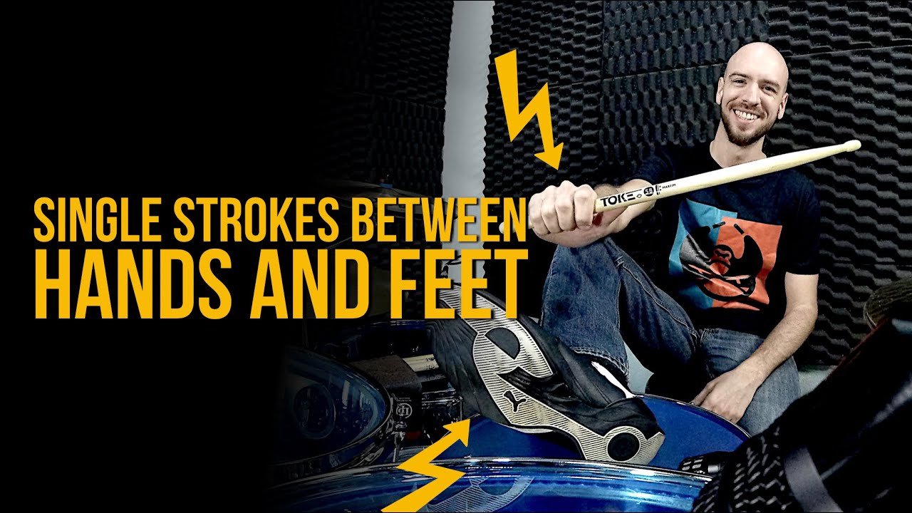 Single Strokes between hands and feet
