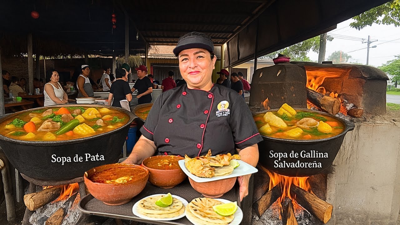 LA FAMOSA SOPA DE PATA Y DE GALLINA INDIA  SALVADOREÑA 🇸🇻 en AGUILARES 🍲
