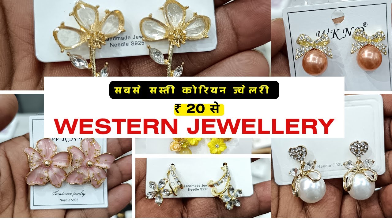 Korean Western Fancy Anti Tarnish Jewellery Wholesale Market Delhi | Designer western jewellery