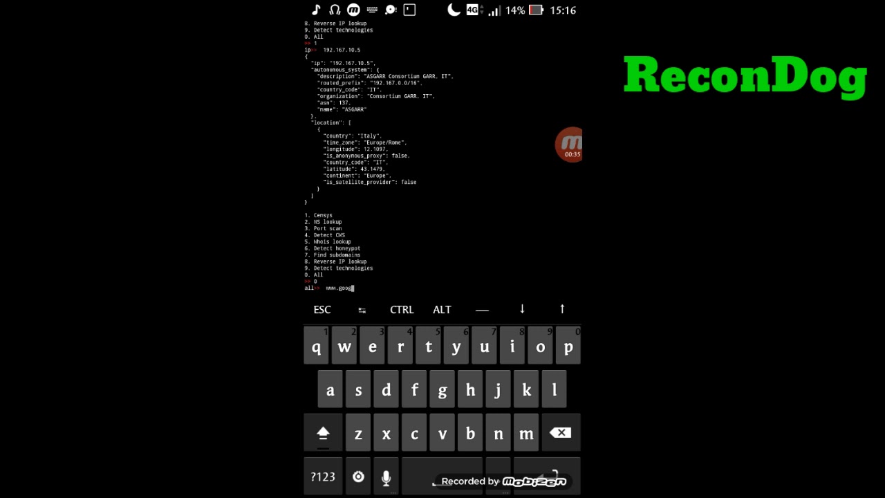 ReconDog -termux