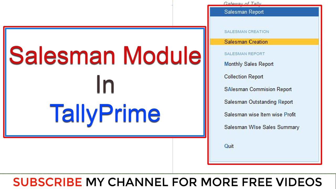 Salesman Wise Sales Report in TallyPrime