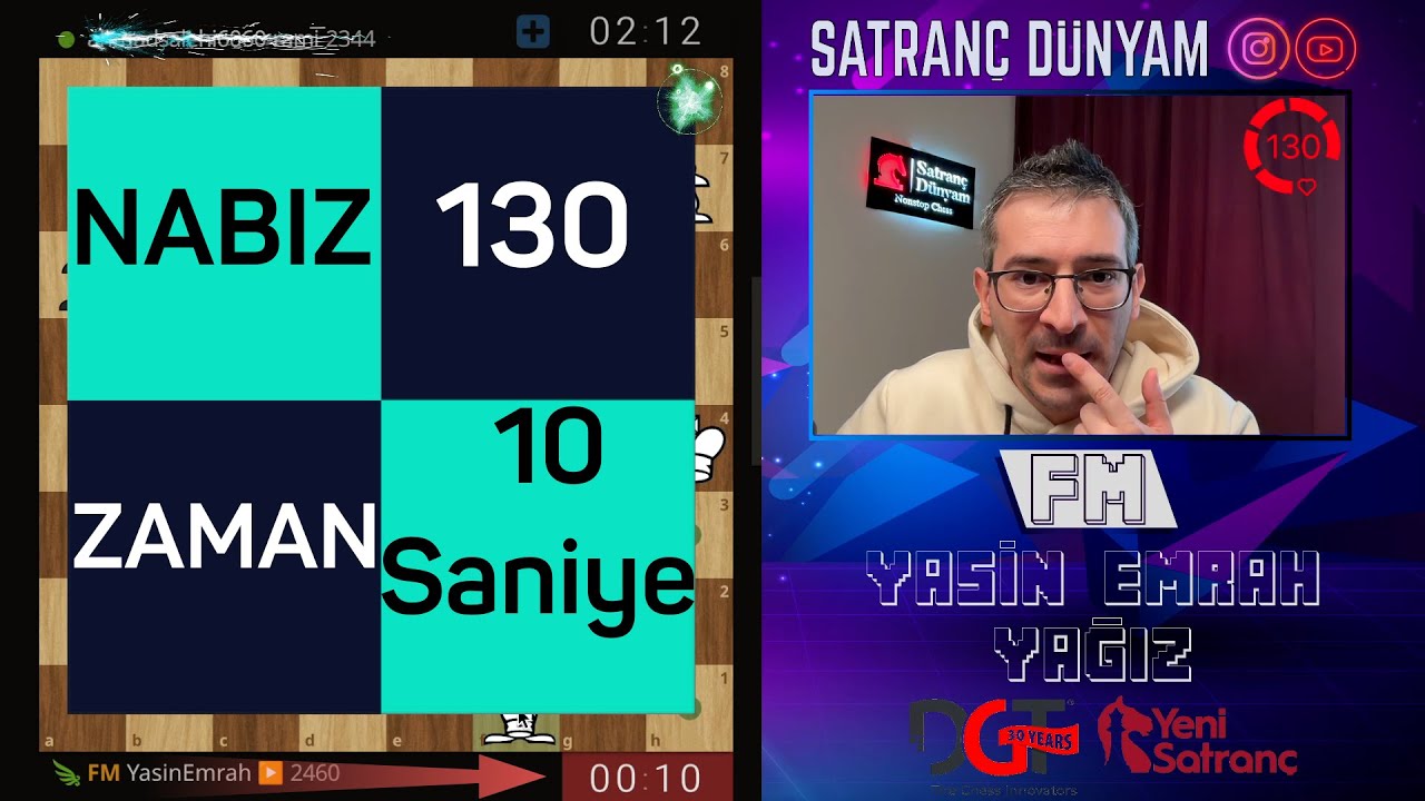 BU SATRANÇ MAÇINDA NABIZ 130, ZAMAN 10 SANİYE