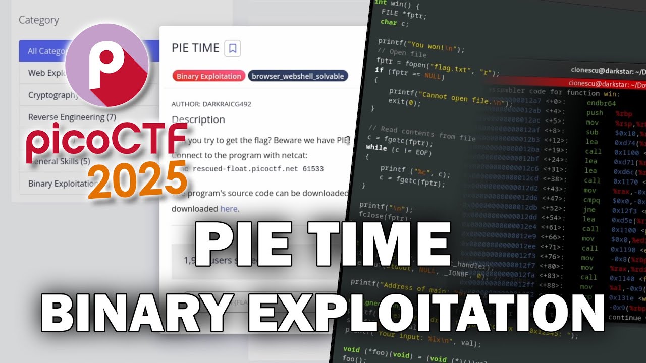 picoCTF 2025 - Binary Exploitation - Pie Time