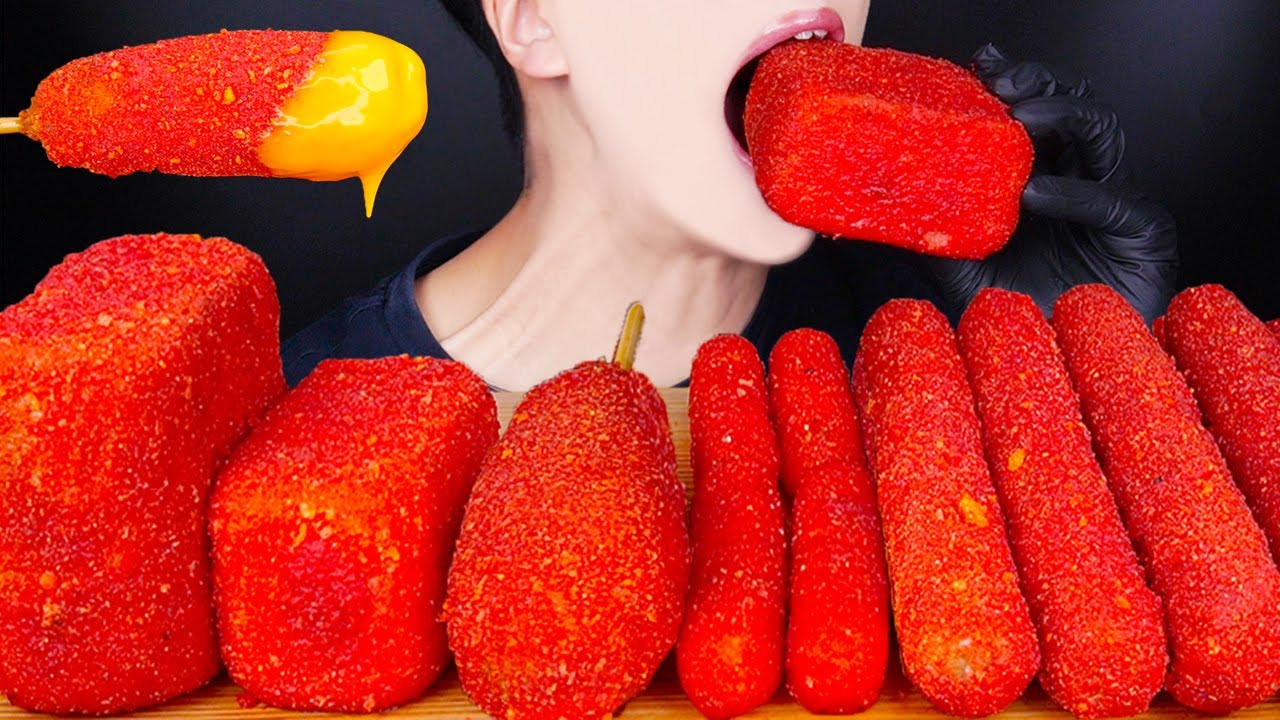ASMR HOT CHEETOS SPAM SAUSAGE CHEESY COOKING MUKBANG 치토스 소세지 스팸 먹방 スパム ソーセージ 咀嚼音 Sosis EATING SOUNDS