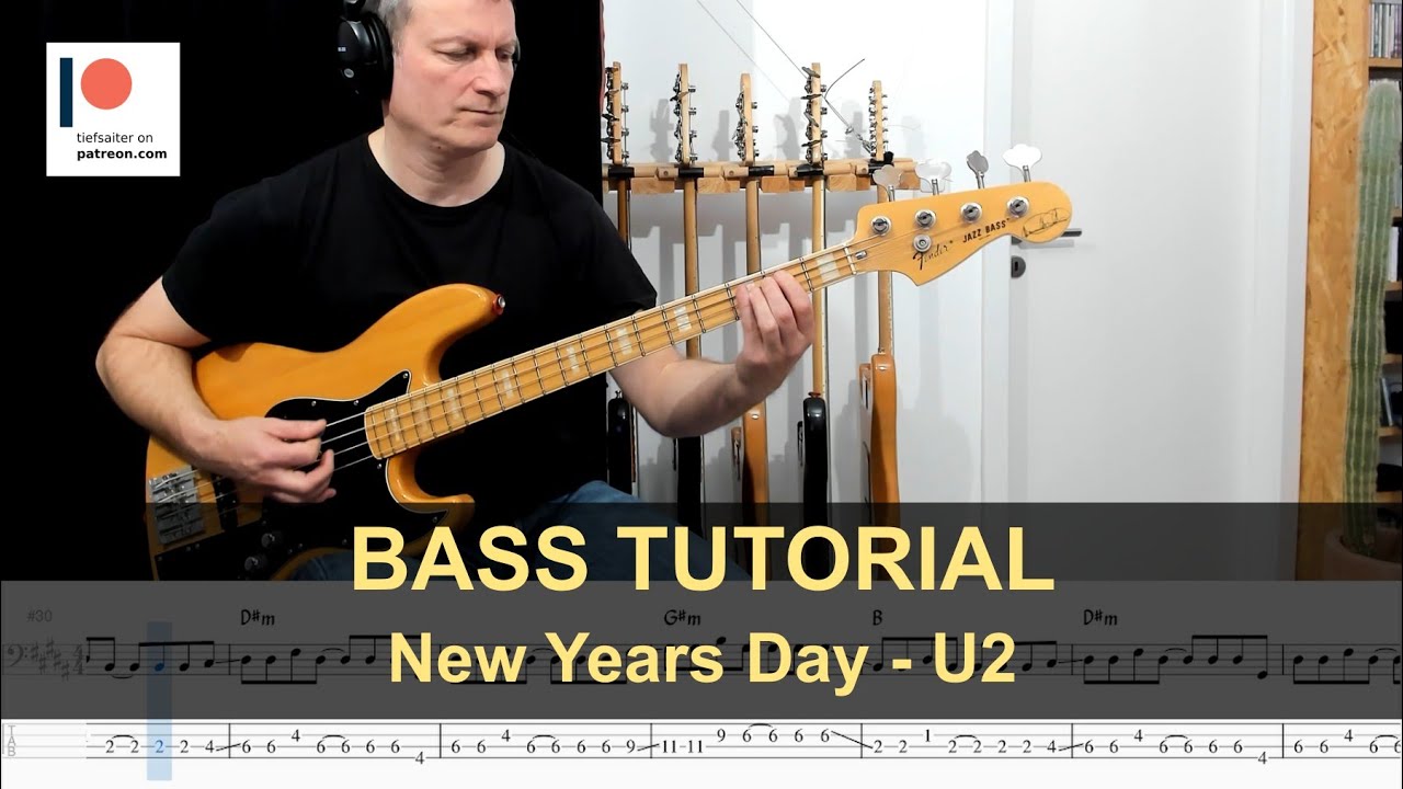 New Years Day - U2 | Bass Tutorial (Sheet + TABs)