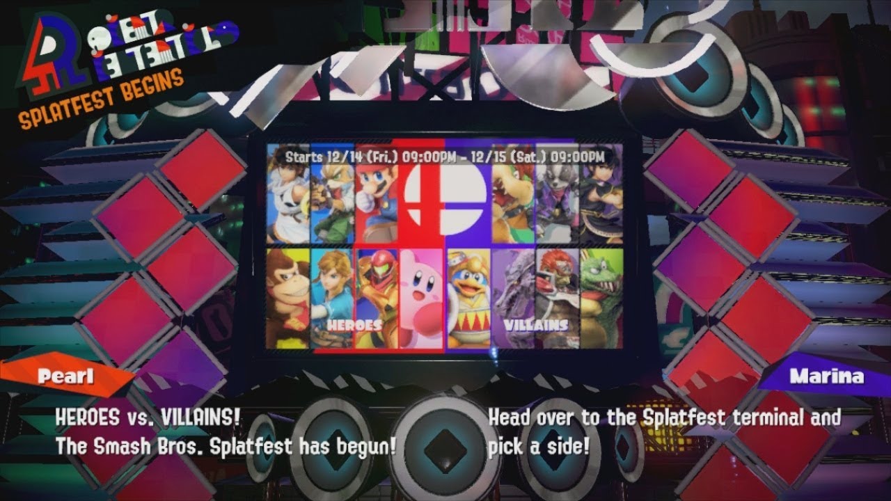 Splatoon 2 - Global Splatfest (Dec. 14th) - SSBU Heroes VS. Villains
