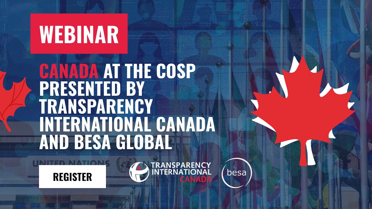 March 10 Webinar   Canada at the CoSP presented by Transparency International Canada and BESA Global