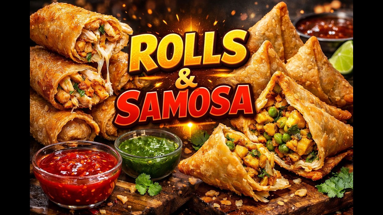 Rolls and Samosa | kaghazi Samosa | Spring Rolls | Beloved Snack In Pakistan