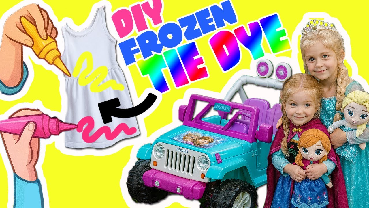 Disney Frozen DIY Tie Dye Designs with Anna, Elsa, Olaf Dolls! Craft Activity Kit for Kids