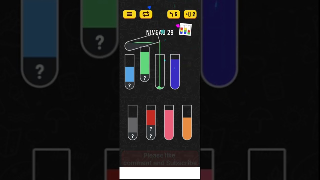 Water sort color puzzle game level 29 solution