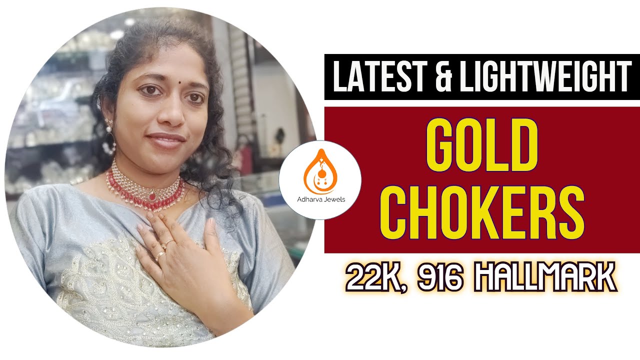 Latest & Lightweight Gold Chokers (22K/916 hallmark) || Unique designs from Adharva Jewels