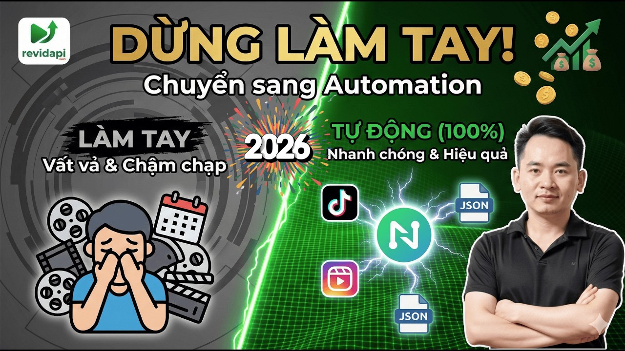 Xây Kênh 100% Tự Động 2026: Reup Video TikTok Mới Nhất Lên Facebook Reels Bằng n8n & RevidAPI