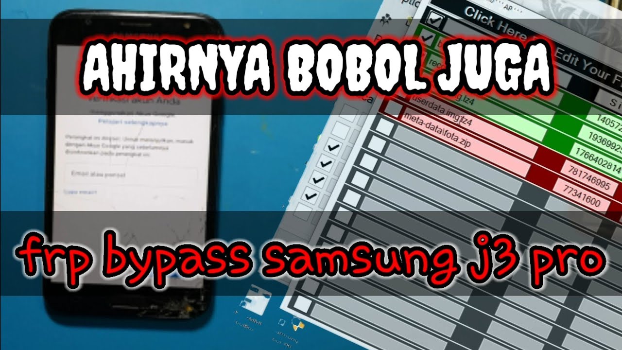 cara frp bypass samsung J3 pro yang bandel | FRP Bypass google account J330g via file combination