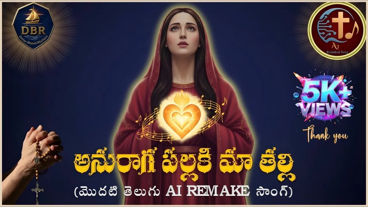 అనురాగ పల్లకి మాతల్లి  | Anuraga pallaki ma talli | 1st AI Telugu Catholic Song | Marian Song | DBR