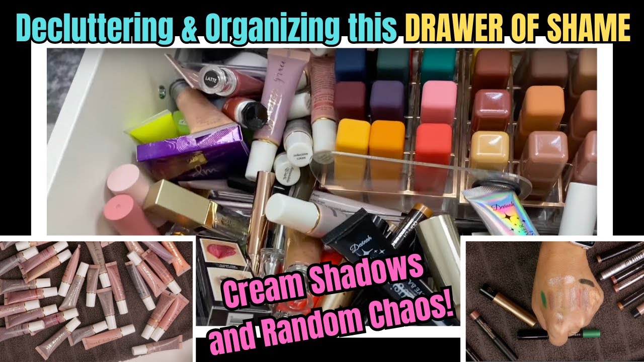 Let's Declutter and Organize My Makeup Collection! Cream Shadows, Swatches and Chaos 2024
