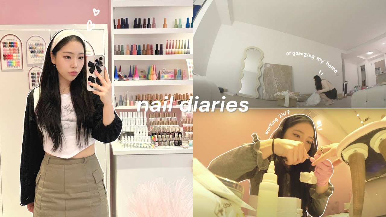 nail diaries ‎♡‧₊˚ (life of a nyc nail salon owner, productivity, cute nail sets) ep.3