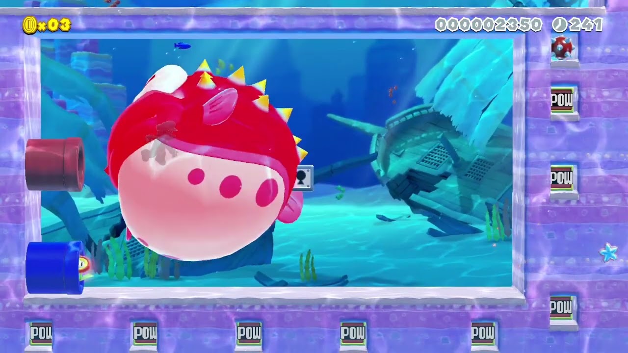 Playing 4 uncleared 3DW Underwater courses