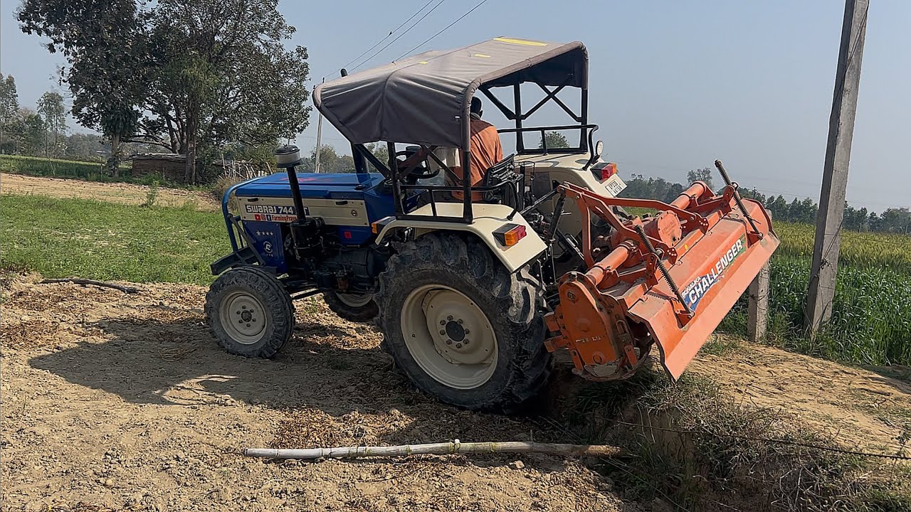स्वराज 744 की असली शक्ति Swaraj 744XT New model 52HP With 7fit Sonalika Rotavetor | Swaraj Tractor 