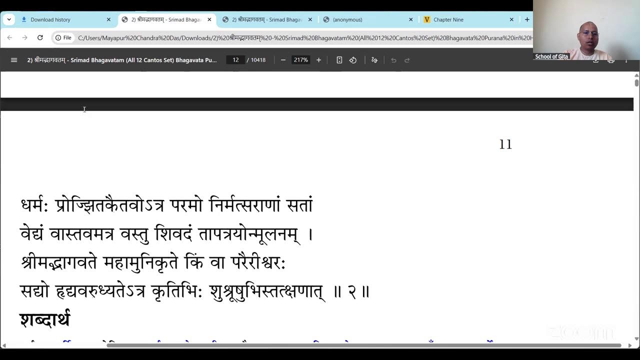 Daily Bhagavatam Study BKVD SB 1.1.1 purport