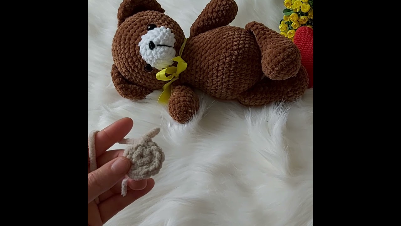 Ursuletul Mihai crosetat. Tutorial incepatori. 1PARTE. Piciore,Brate,Cap,Urechiuse si codita