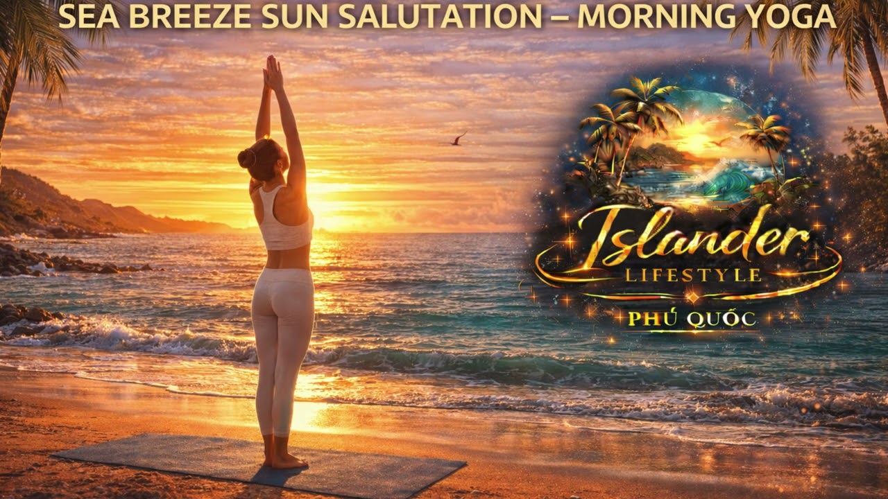 🌅 SEA BREEZE SUN SALUTATION – MORNING YOGA #ISLANDSUNRISEYOGA #SUNRISEYOGA #BEACHYOGA
