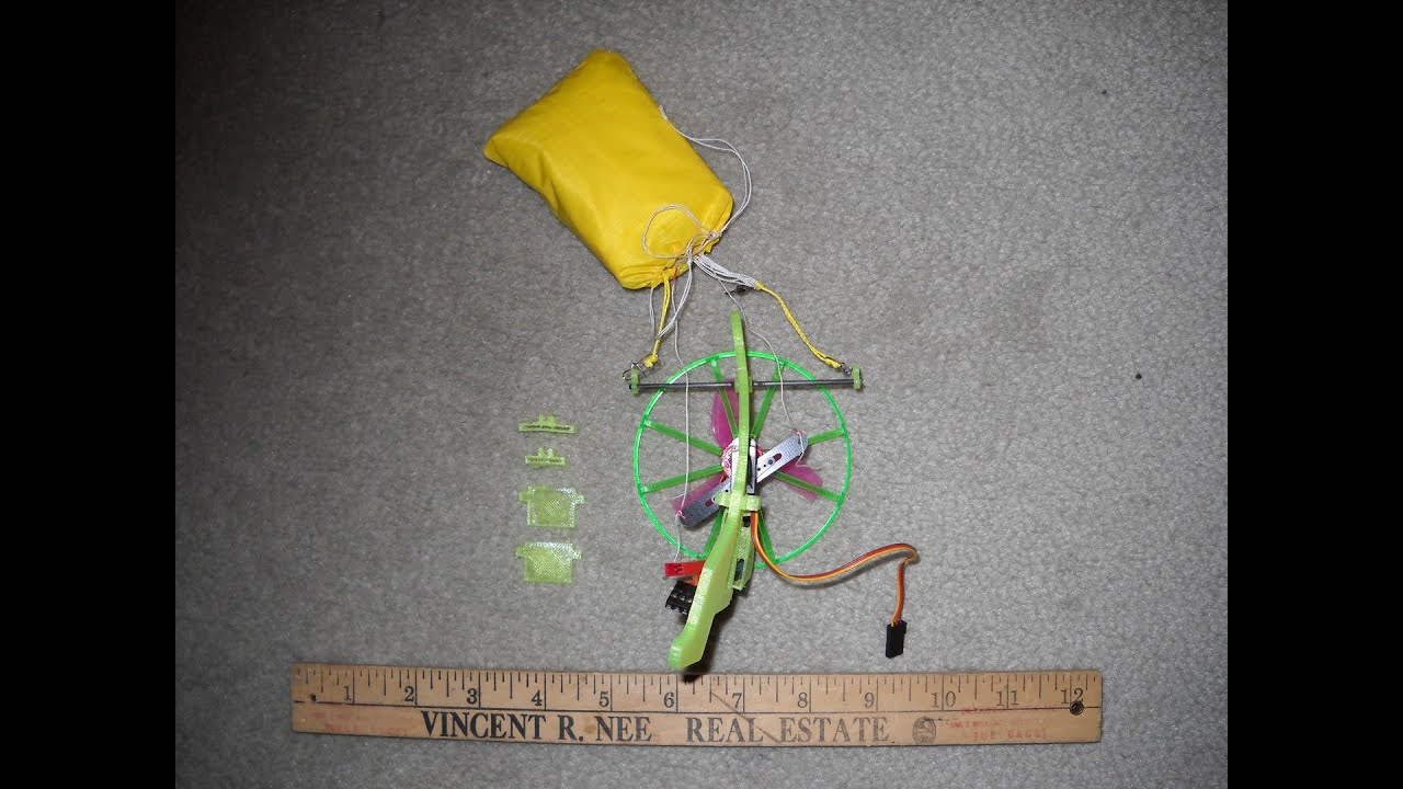 81cm RC Paramotor Flight, 2-cell lipo, leading edge collapse