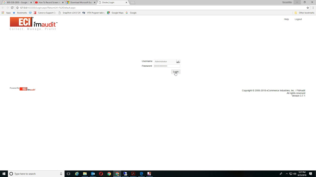 FmAudit Onsite  Changing network settings