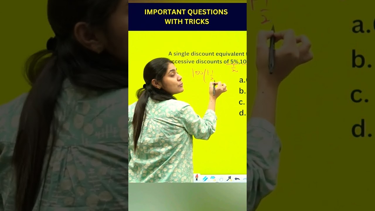 A single discount is equivalent to three successive discounts 5%,10%,20% is?#dreammaths