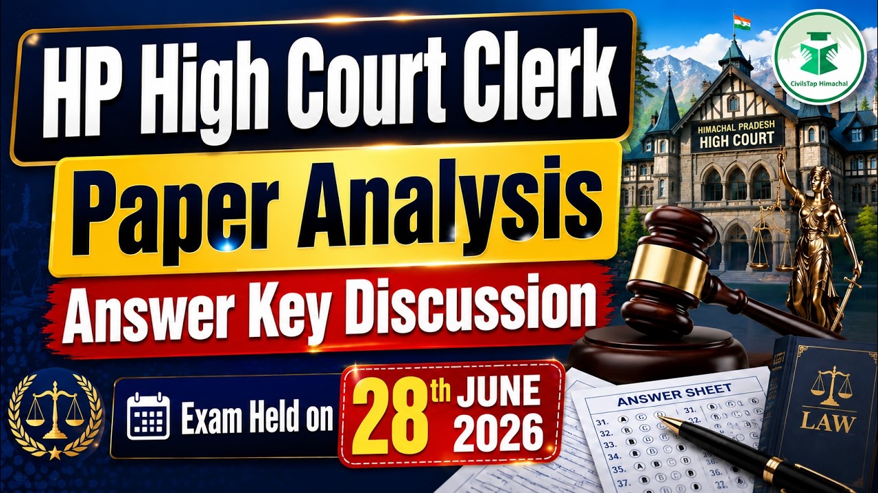 🔥HP High Court Clerk 2026 Paper Analysis | Complete Answer Key Discussion | 28 June 2026 | Civilstap