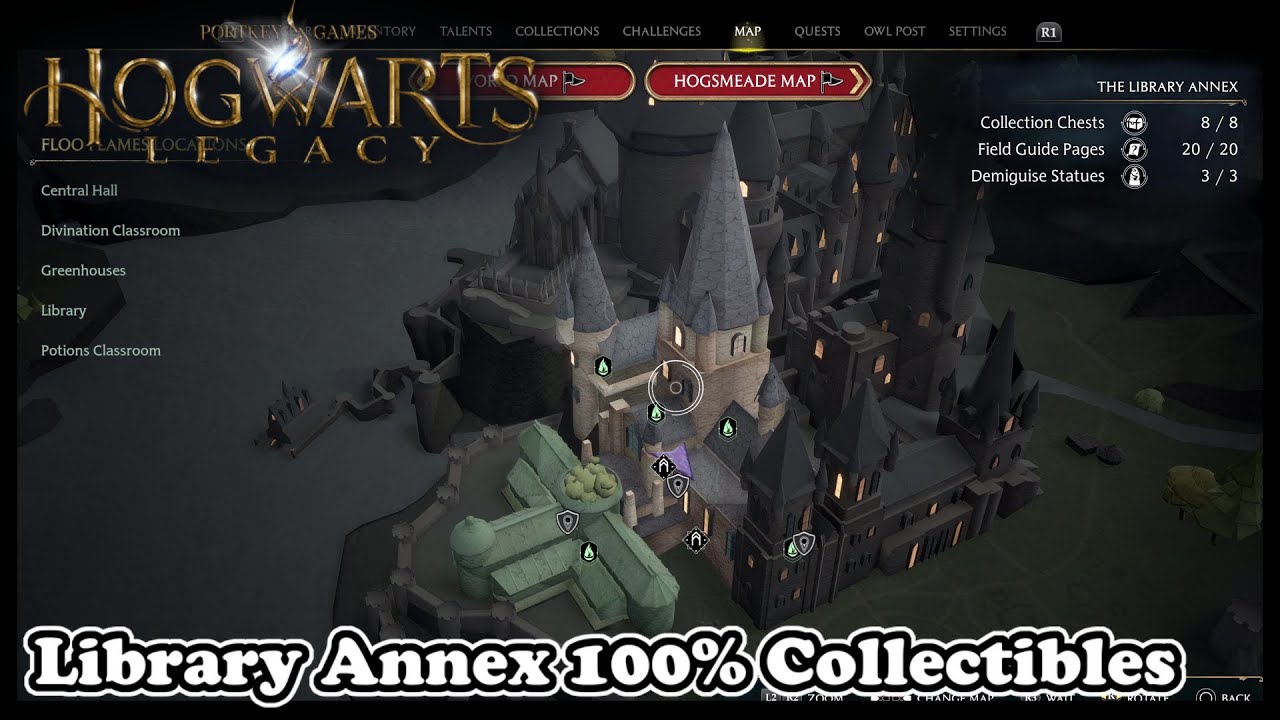 Hogwarts Legacy THE LIBRARY ANNEX ALL COLLECTIBLES (100% Collectible Guide)