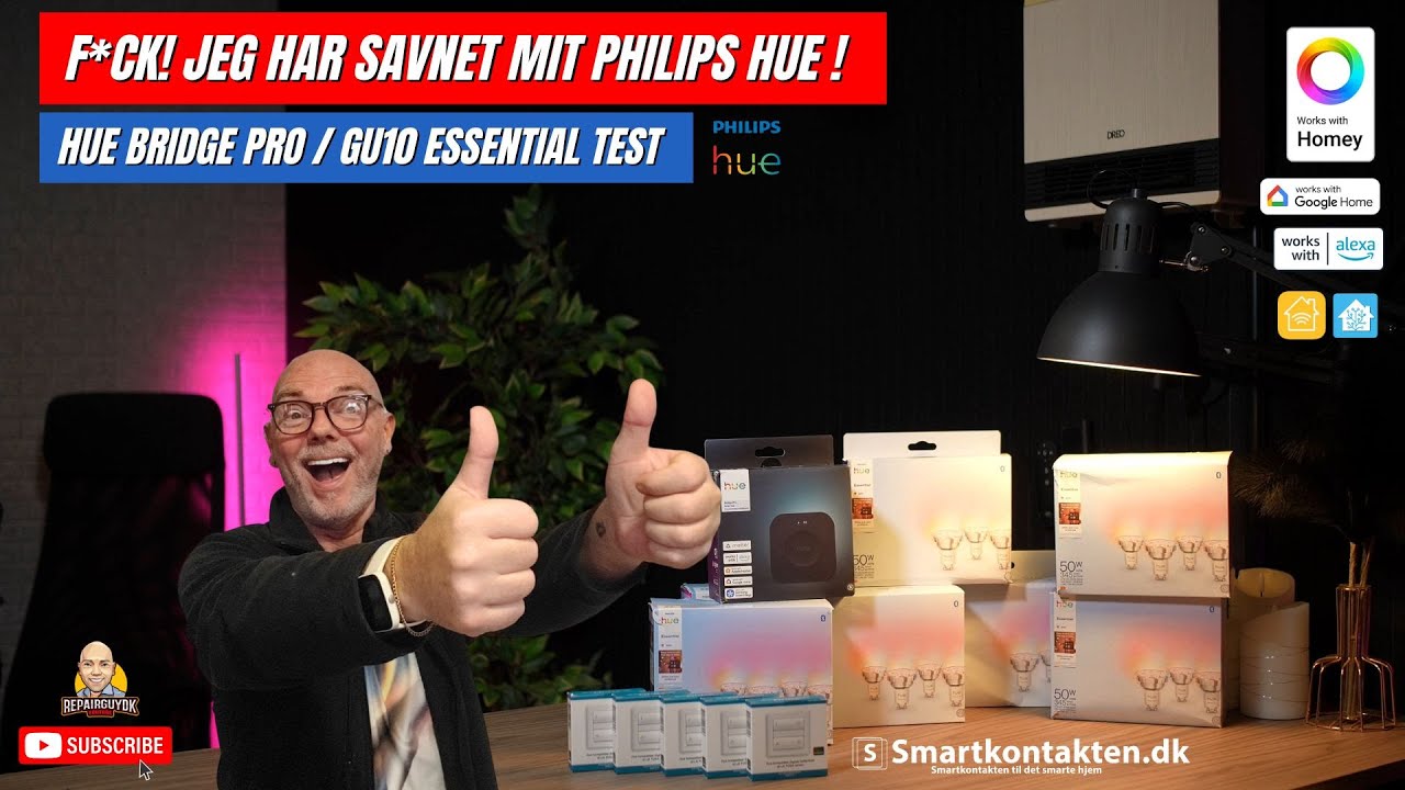 Philips Hue Bridge Pro & Essential GU10 ! - FCK! Jeg har savnet mit Philips Hue Setup ♥️👍