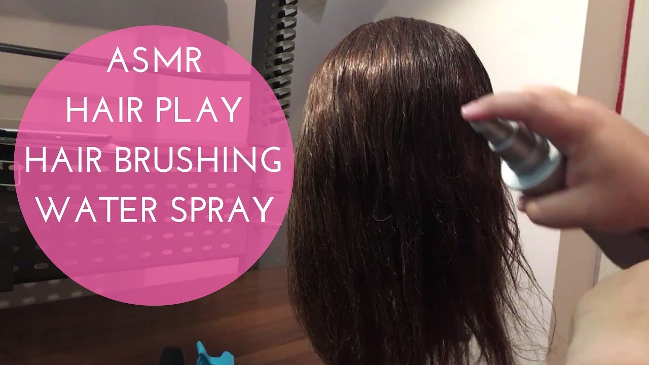 ASMR Hair play/ Hair brushing/Water spray on mannequin head/doll head - (no talking)