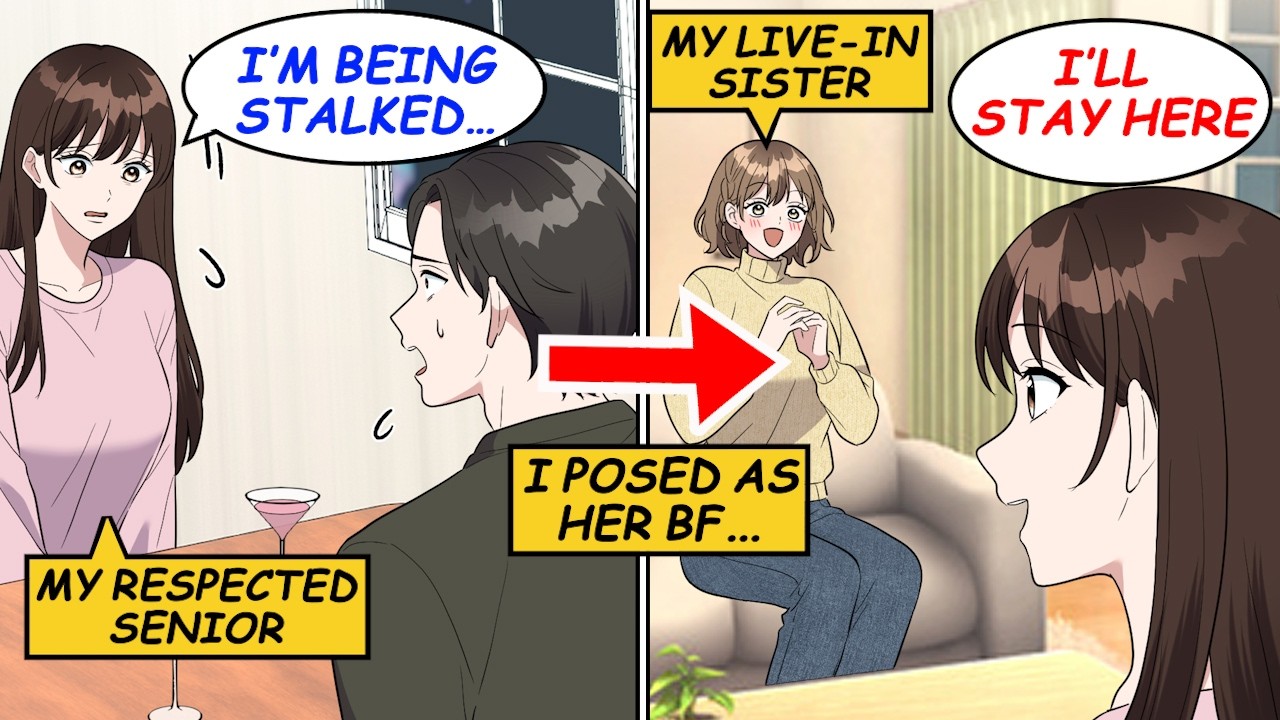 My gorgeous senior was being stalked. She stayed over so I pretended to be her boyfriend!? [Manga]
