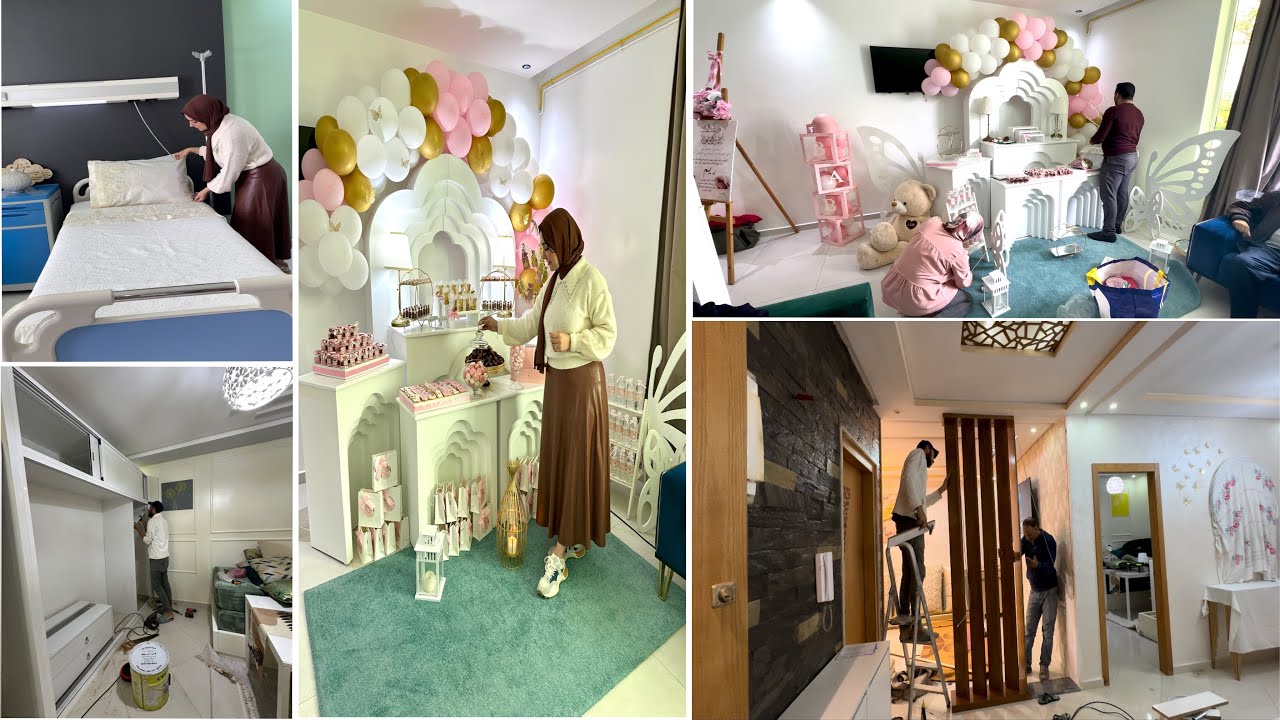 ديكور جديد لمدخل البيت_هرست الحيوط والنتيجة🤩 صاوبت لاختي buffet للولادة بالتفاصيل_خدمي وربحي الفلوس