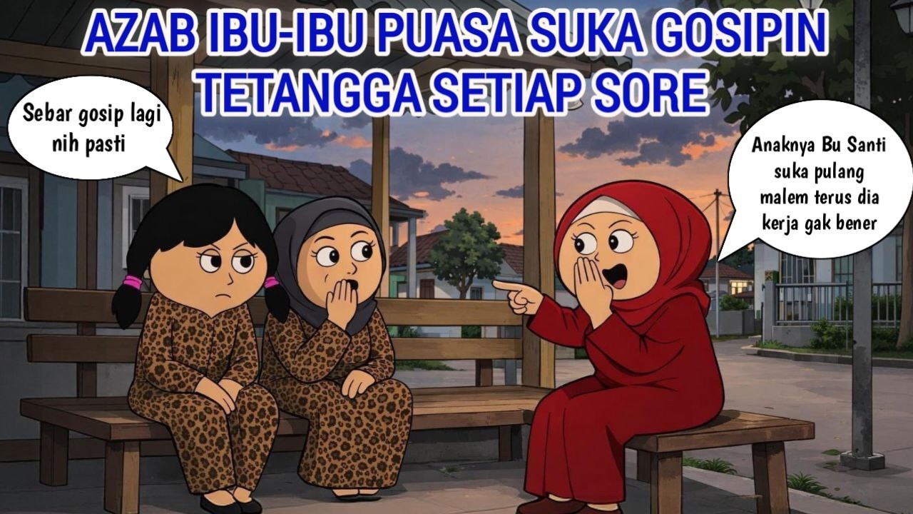 AZAB IBU-IBU PUASA SUKA GOSIPIN TETANGGA SETIAP SORE | ANIMASI AZAB