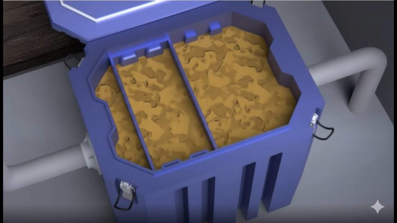 How to clean a grease trap under sink from grease and oil?