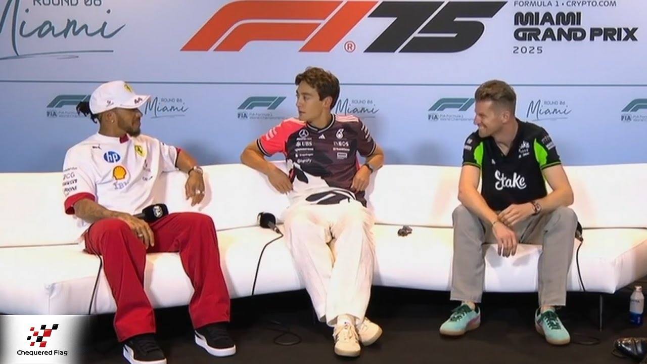 F1 Pre Race Press Conference Miami Grand Prix 2025 | Lewis Hamilton, George Russell, Nico Hulkenberg