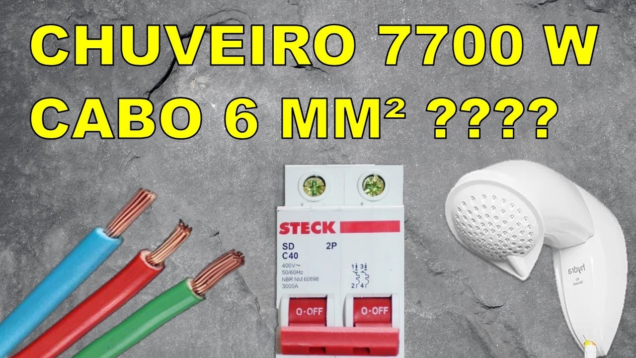 Cabo 6 mm² aguenta chuveiro de 7700 W de potência? Veja a resposta com os cálculos!