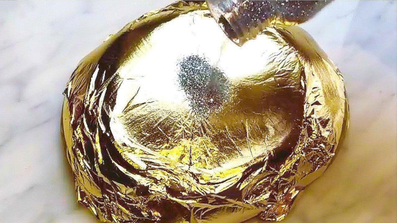 Gouden slijm! Slime gemaakt van goud! (super duur)