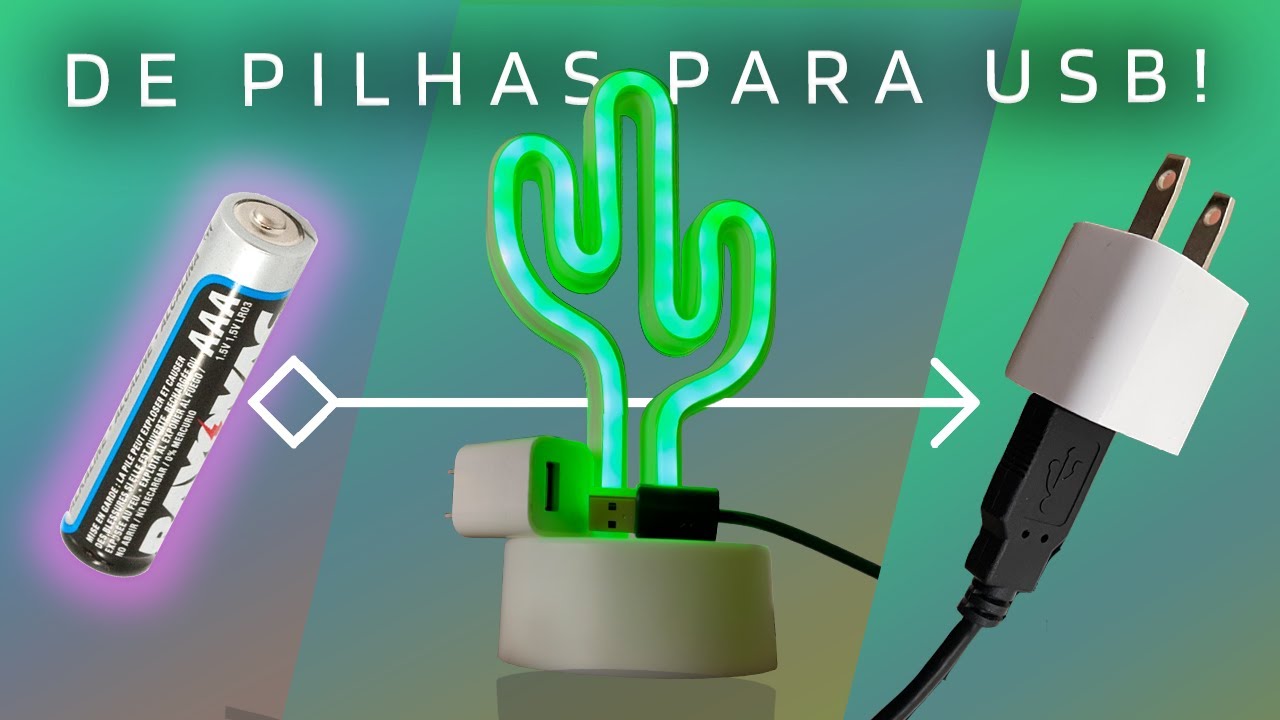 Converta dispositivos a PILHAS para tomada USB!